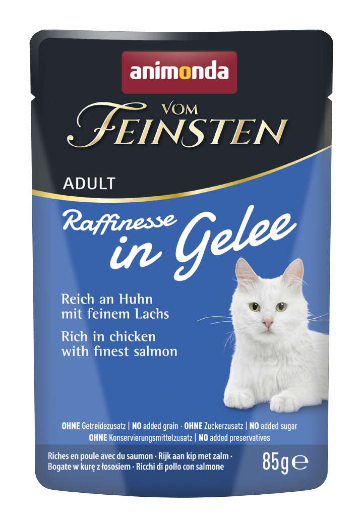 animonda Katzen-Nassfutter Vom Feinsten in Gelee Huhn+Lachs